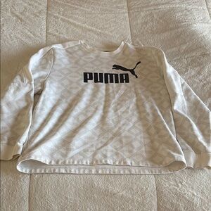 Mens White Puma Crewneck